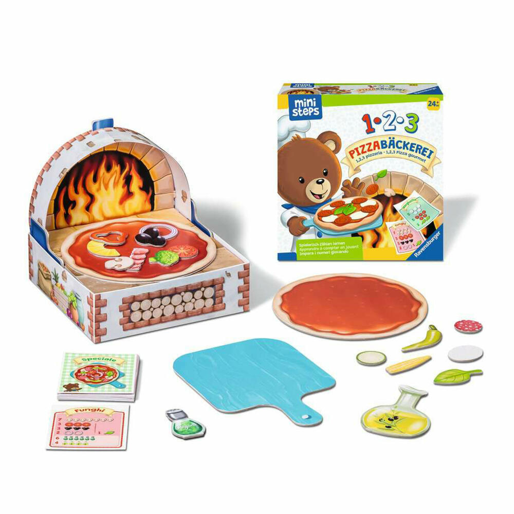 Ravensburger ministeps 1, 2, 3 Pizzabäckerei, Brettspiel, Kinderspiel, Kinder Spiel, ab 2 Jahren, 04586
