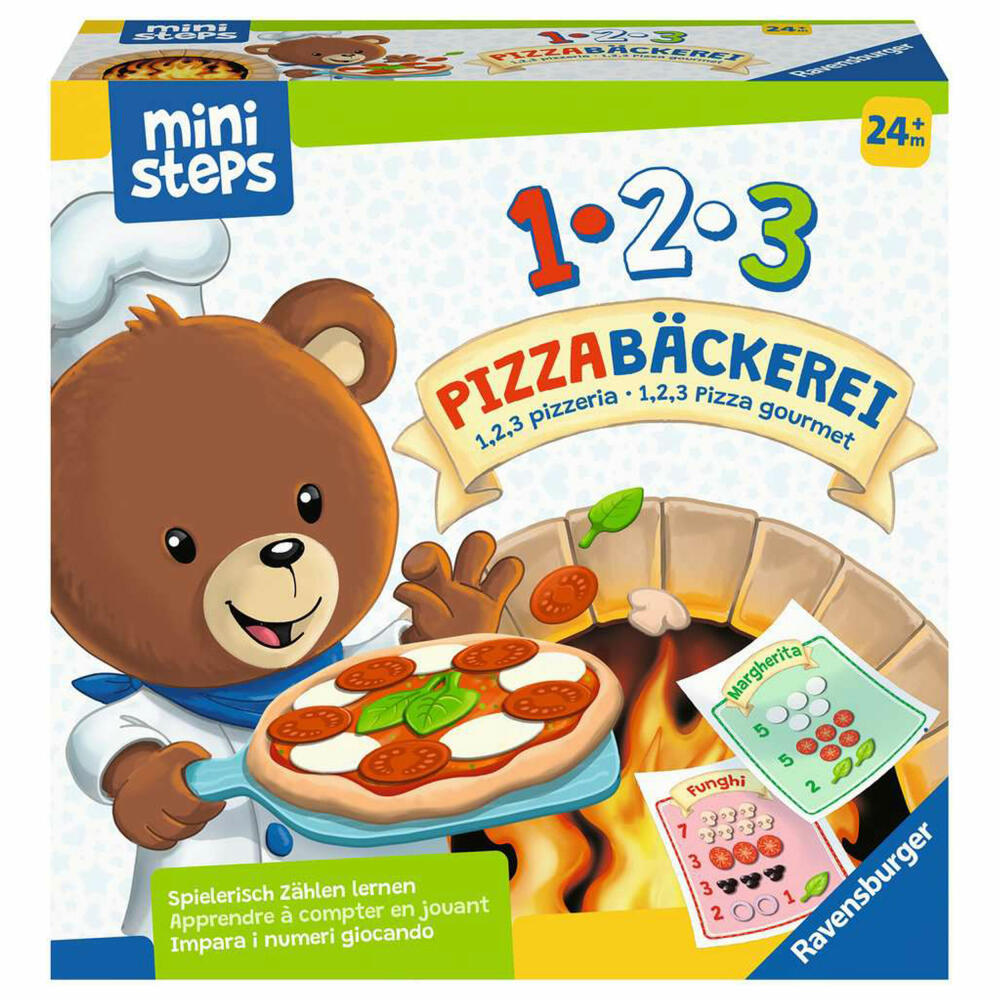 Ravensburger ministeps 1, 2, 3 Pizzabäckerei, Brettspiel, Kinderspiel, Kinder Spiel, ab 2 Jahren, 04586