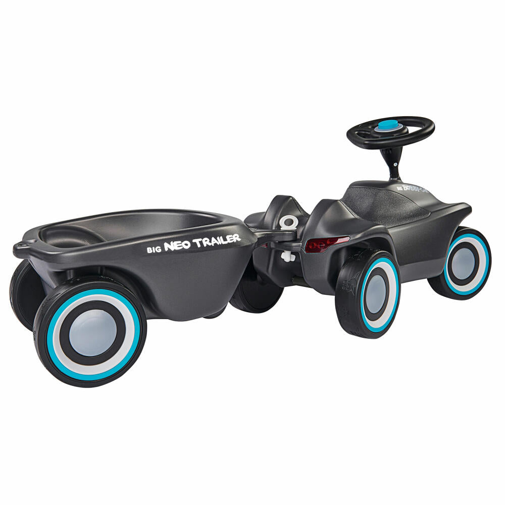 BIG Bobby-Car Neo Trailerr, Bobbycar Anhänger, Rutschauto Zubehör, Kinder Spielzeug, Anthrazit, 800056267