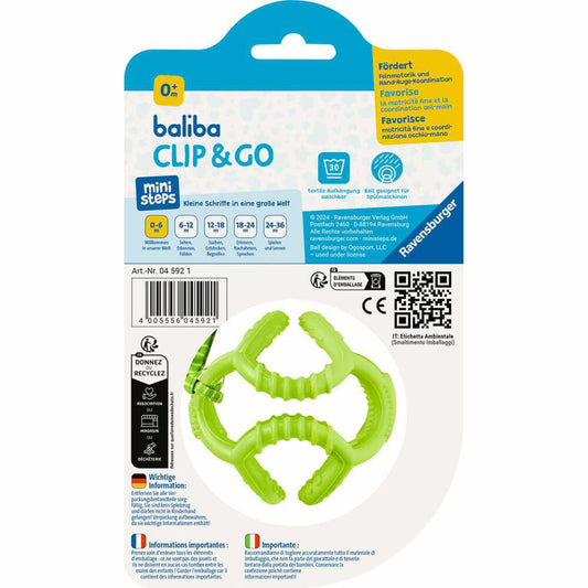 Ravensburger ministeps baliba Clip & Go, gripping ball, grasping toy, biting ball, grasping toy, green, 04592