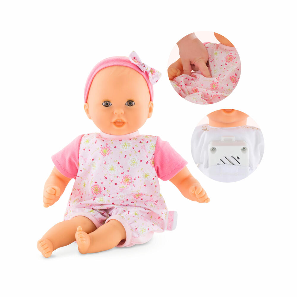 Corolle MPP Calin Melodies and Bussi, soft body doll with sleeping eyes, baby doll, doll, with vanilla scent, 9000100100