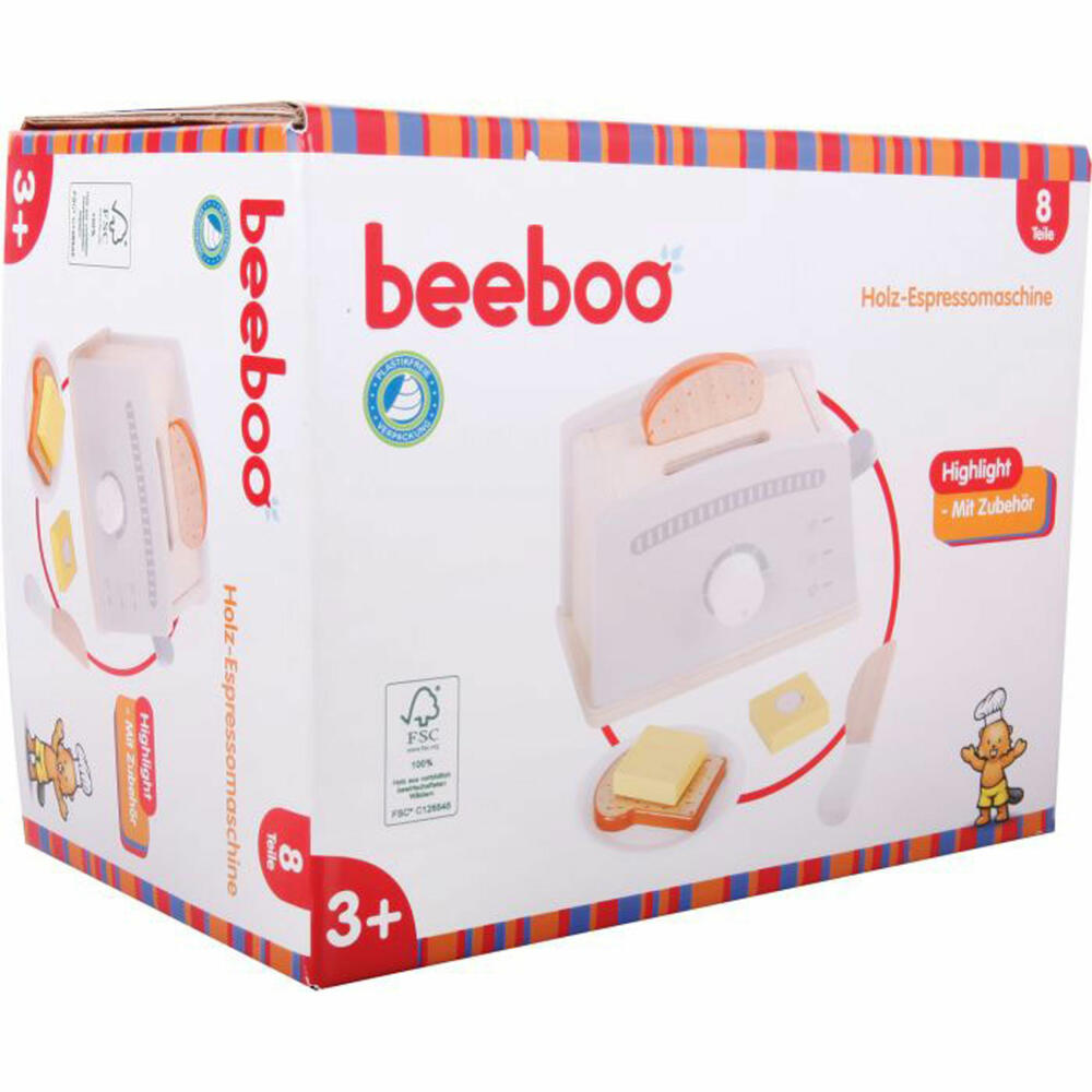 Beeboo Kitchen Wooden Toaster with Accessories, 7-piece