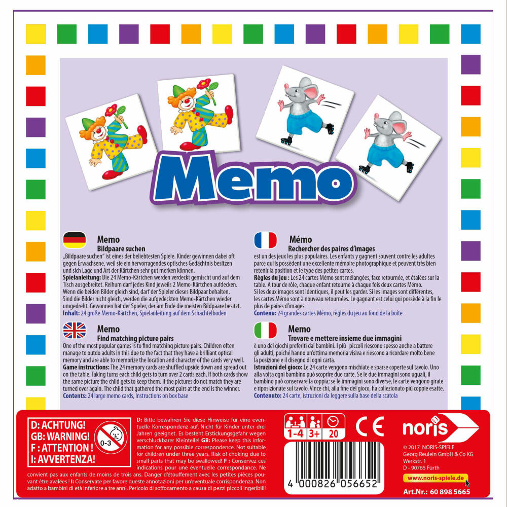 Noris Memo, memory game, search game, educational game, children, game, toy, 608985665