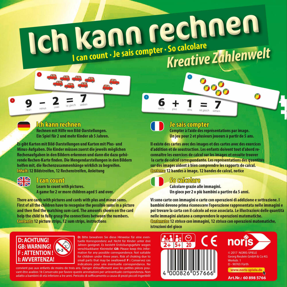 Noris I Can Count, Arithmetic Game, Educational Game, Puzzle Game, Math, Children, Game, 608985766