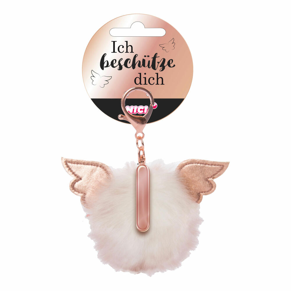 NICI Schutzengel Schutzbommel ABC-Anhänger, Buchstabe I, Taschenanhänger, Schlüsselanhänger, Bommel mit Flügeln, Plüsch, 46978