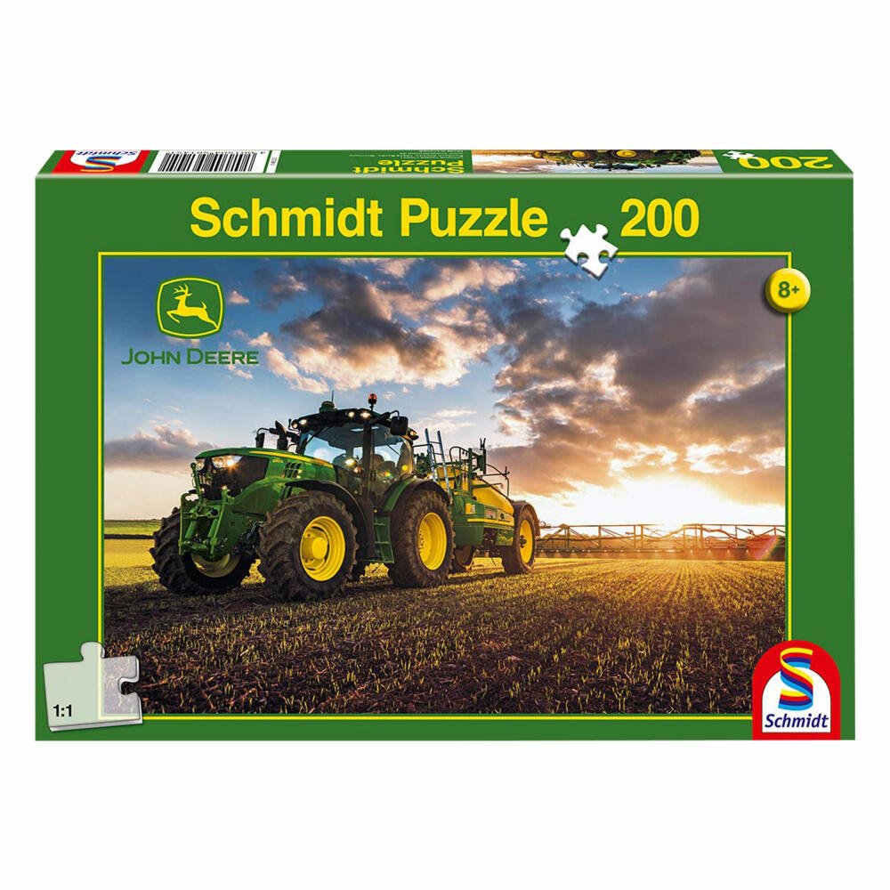 Schmidt Spiele Tractor 6150R with Slurry Tanker, 200 pieces, Children's Puzzle, John Deere, 56145