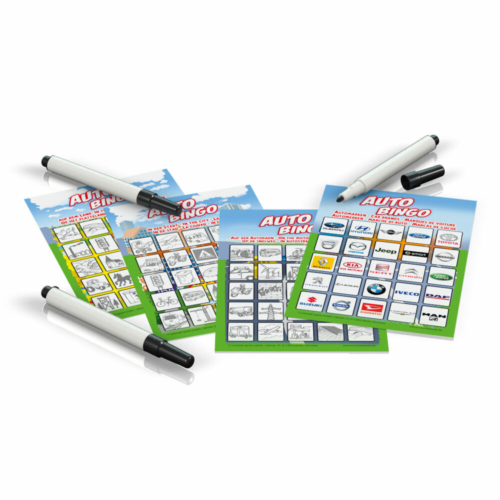 Schmidt Spiele Bring-Mich-Mit-Spiel Auto Bingo, Kinderspiel, Reisespiel, Kinder Spiel, Ab 5 Jahre, 51434