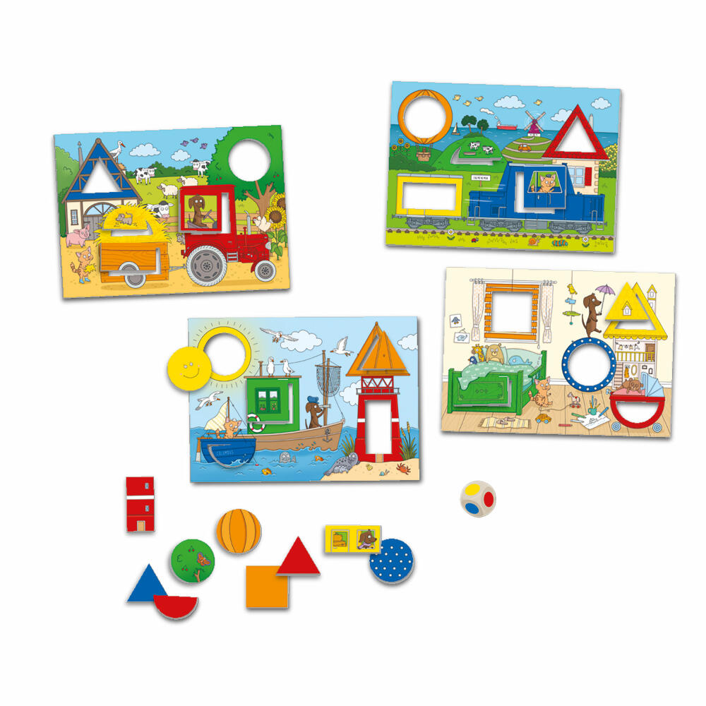 Schmidt Spiele Ene Mene Muh Eckig Rund Kunterbunt, travel game, board game, children's game, from 3 years, 51422