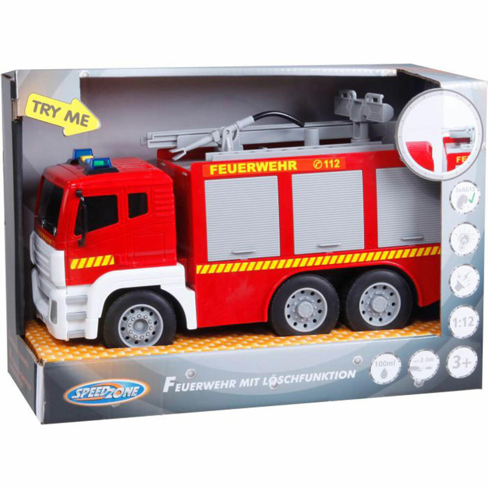 Speedzone D/C Fire Engine with Light and Sound, 1:12