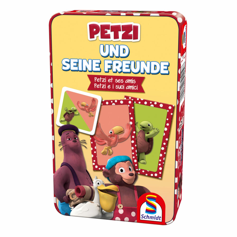 Schmidt Spiele Petzi and his friends, card game, travel game, board game, game, 2 to 4 players, 51419