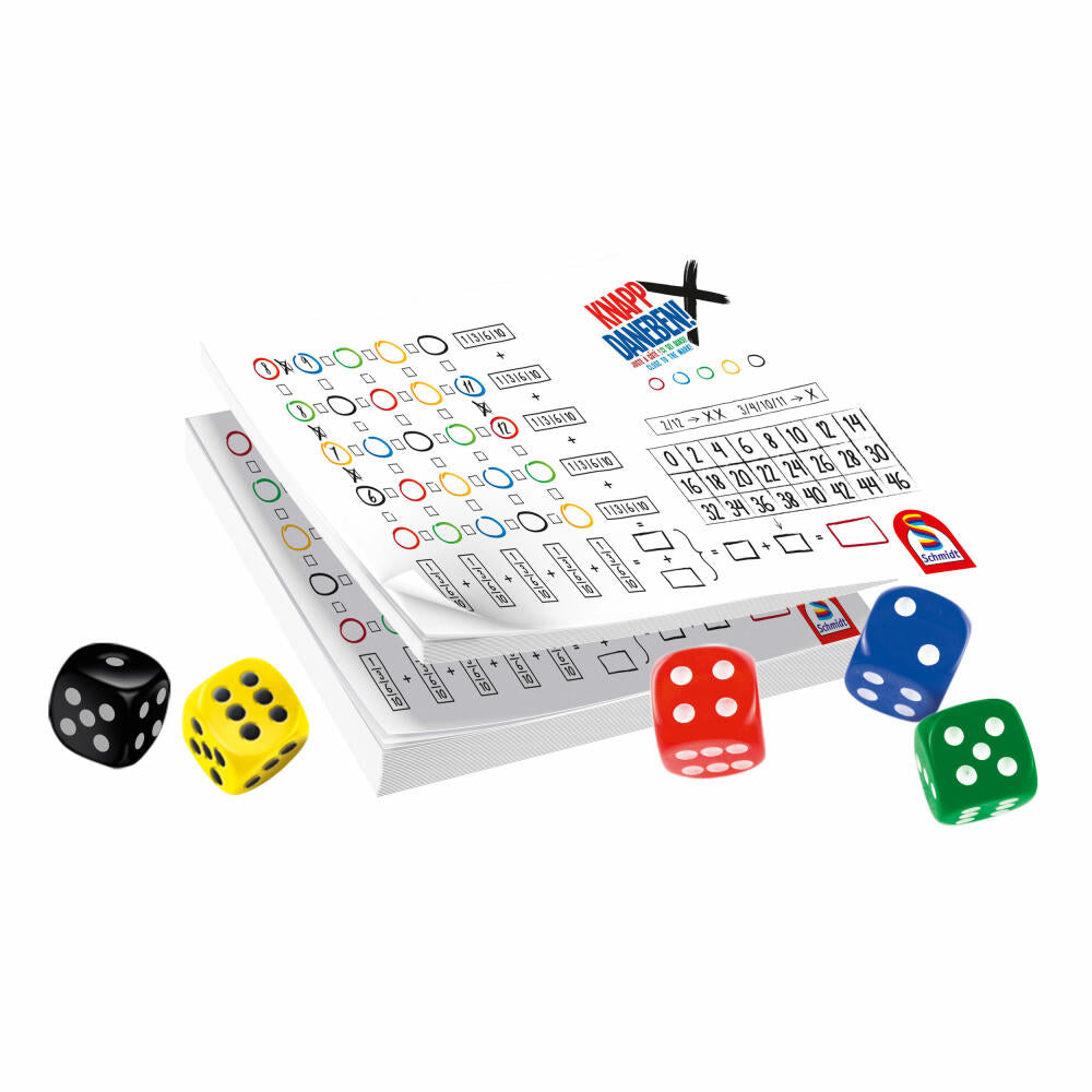 Schmidt Spiele Bring-Mich-Mit-Spiel Knapp daneben!, Familienspiel, Würfelspiel, Würfel Spiel, ab 8 Jahren, 51426