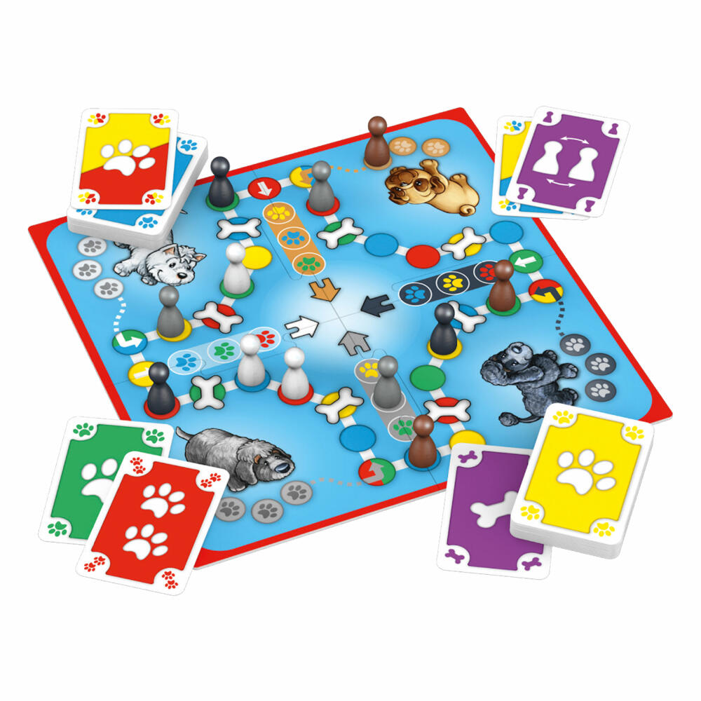 Schmidt Spiele DOG Kids, board game, card game, bring-me-along game, in metal tin, 51432