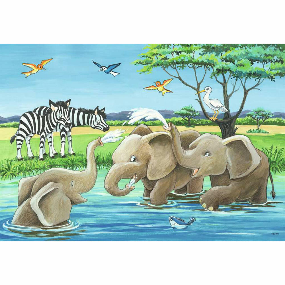 Ravensburger Children's Puzzle Animal Children from all over the World, Puzzle, 2x12 pieces, 05095