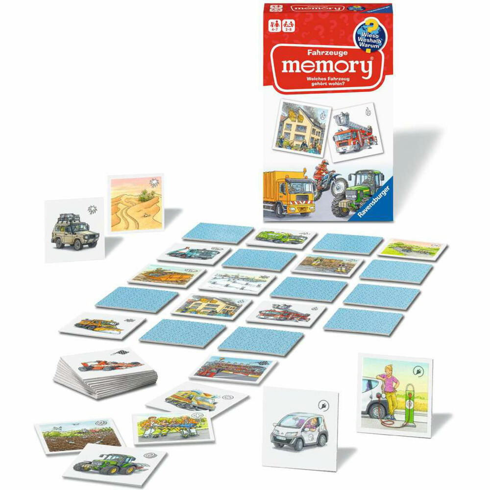 Ravensburger Reisespiel Wieso? Weshalb? Warum? Fahrzeuge memory, für Kinder ab 4 Jahren, 20647