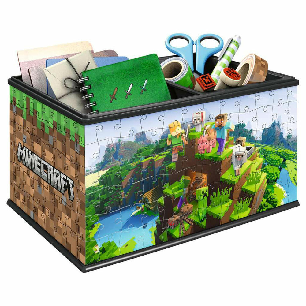 Ravensburger 3D Puzzle Storage Box - Minecraft, three-dimensional puzzle, 216 pieces, 11286