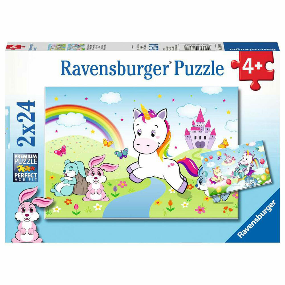 Ravensburger Kinderpuzzle Märchenhaftes Einhorn, Puzzle, 2x24 Teile, 07828