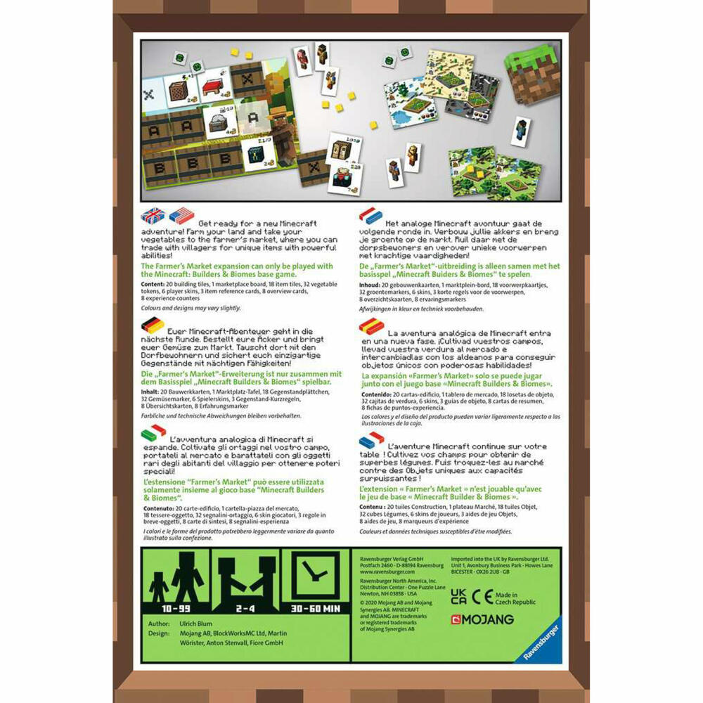 Ravensburger Game Expansion Minecraft Builders & Biomes Farmers Market, 26869