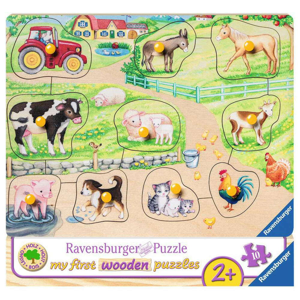 Ravensburger Kinderpuzzle Morgens auf dem Bauernhof, Puzzle, 10 Teile, 03689