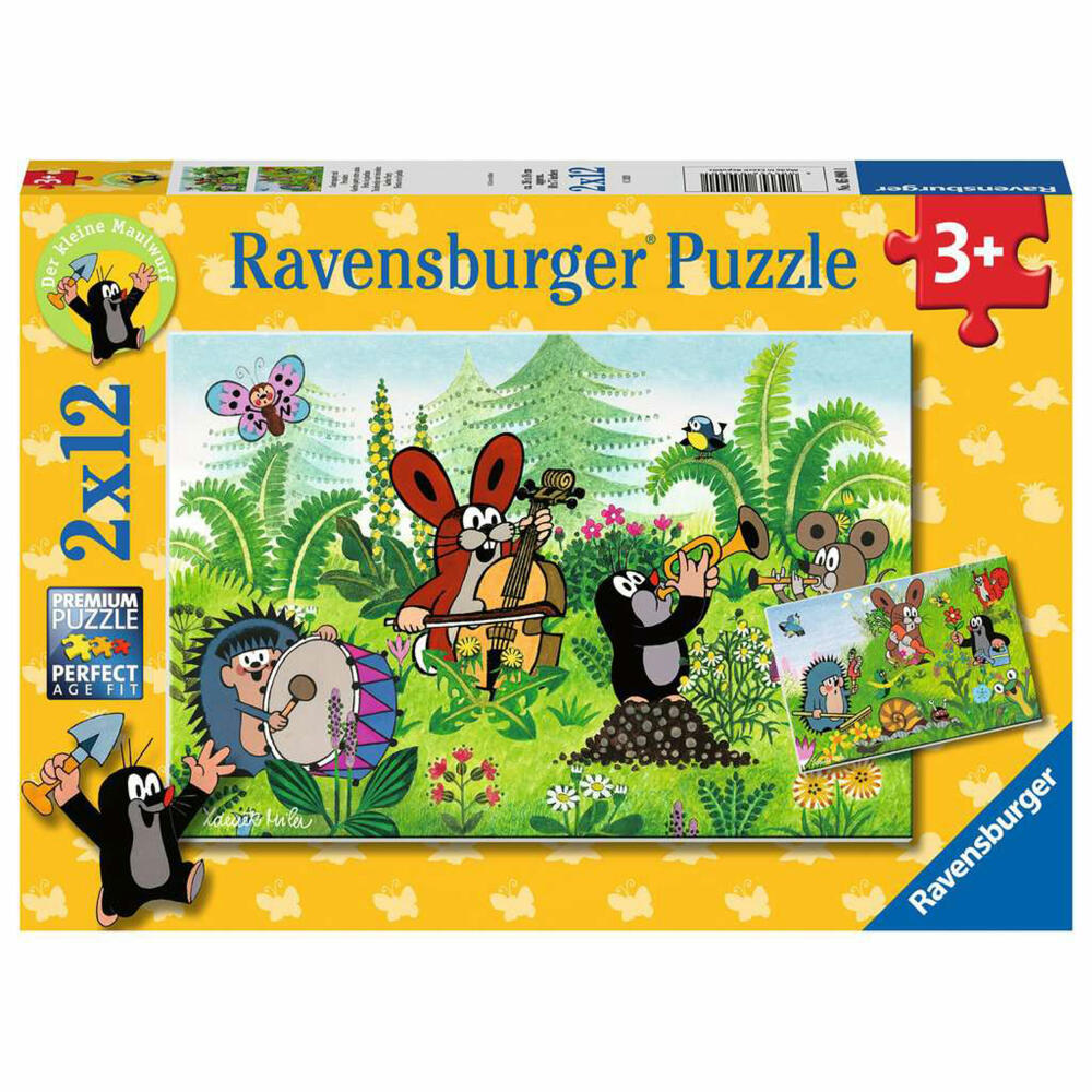 Ravensburger Kinderpuzzle Gartenparty mit Freunden, Puzzle, 2x12 Teile, 05090