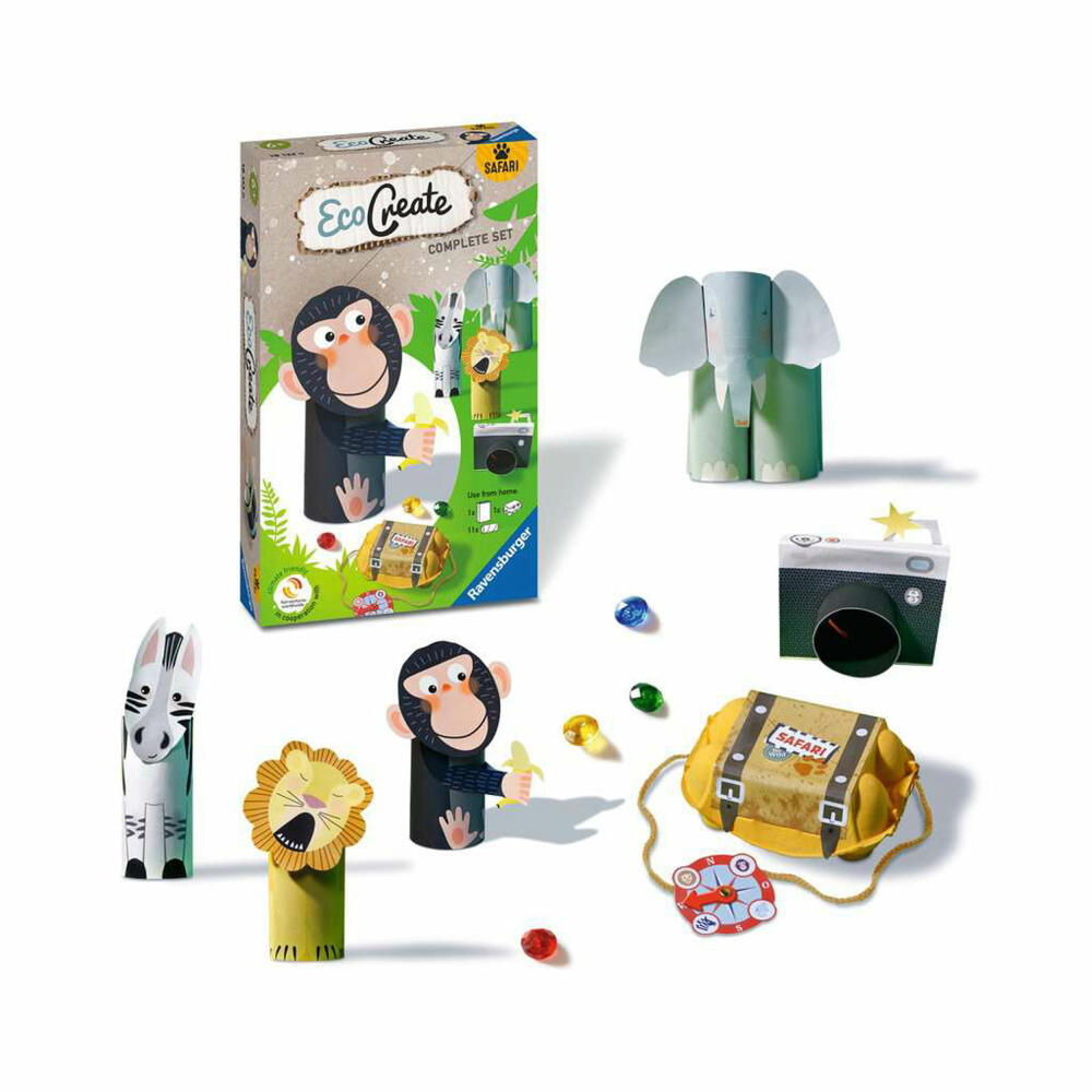 Ravensburger Craft Set Eco Create Mini Safari, DIY Craft Box, Creative Set, 18133