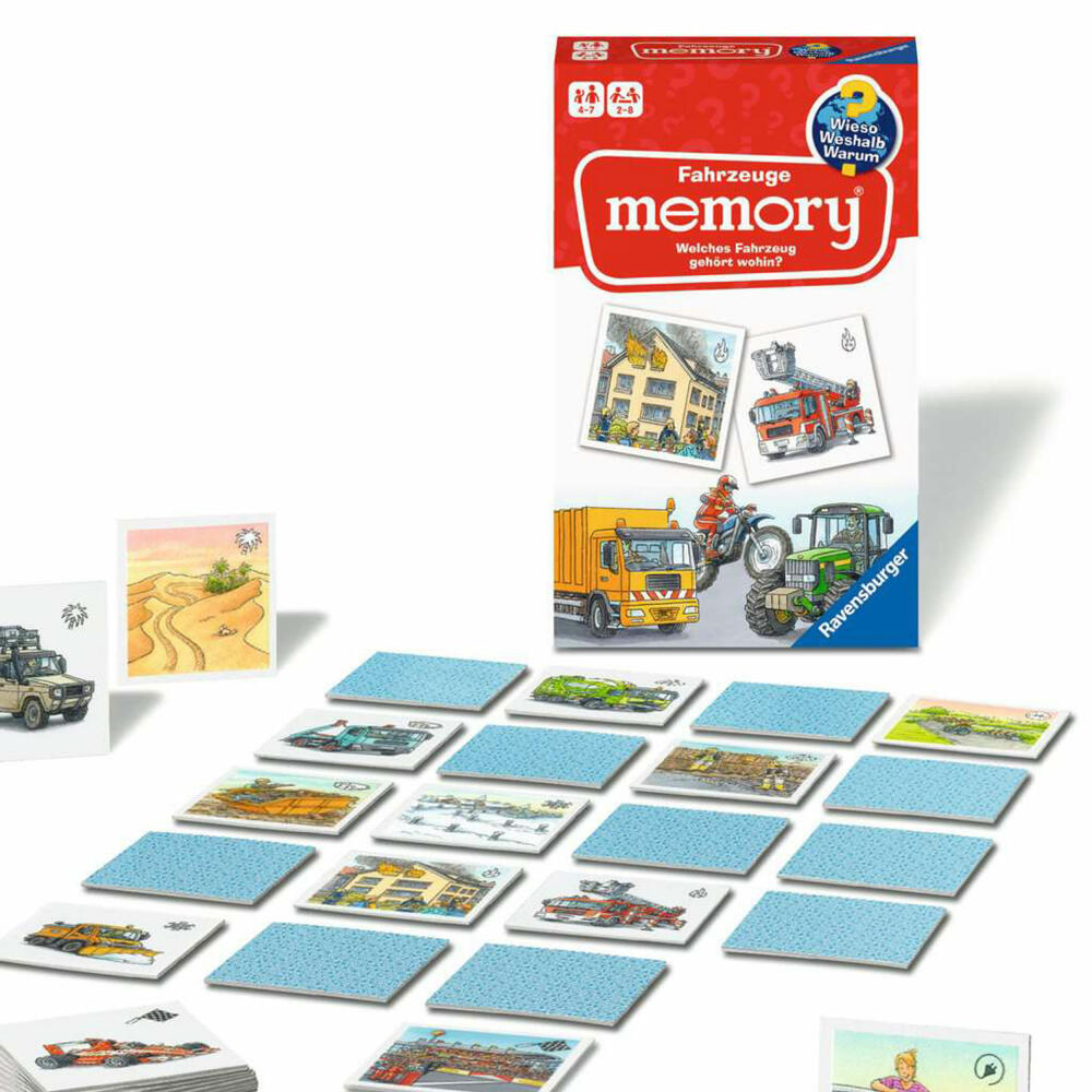 Ravensburger Reisespiel Wieso? Weshalb? Warum? Fahrzeuge memory, für Kinder ab 4 Jahren, 20647