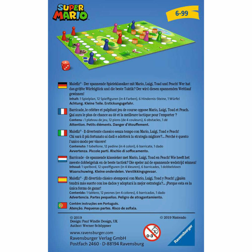 Ravensburger Reisespiel Super Mario! Malefiz, für Kinder ab 6 Jahren, 20529