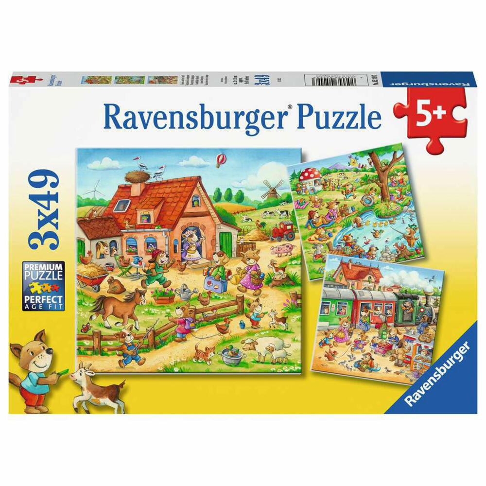 Ravensburger Kinderpuzzle Ferien auf dem Land, Puzzle, 3x49 Teile, 05249