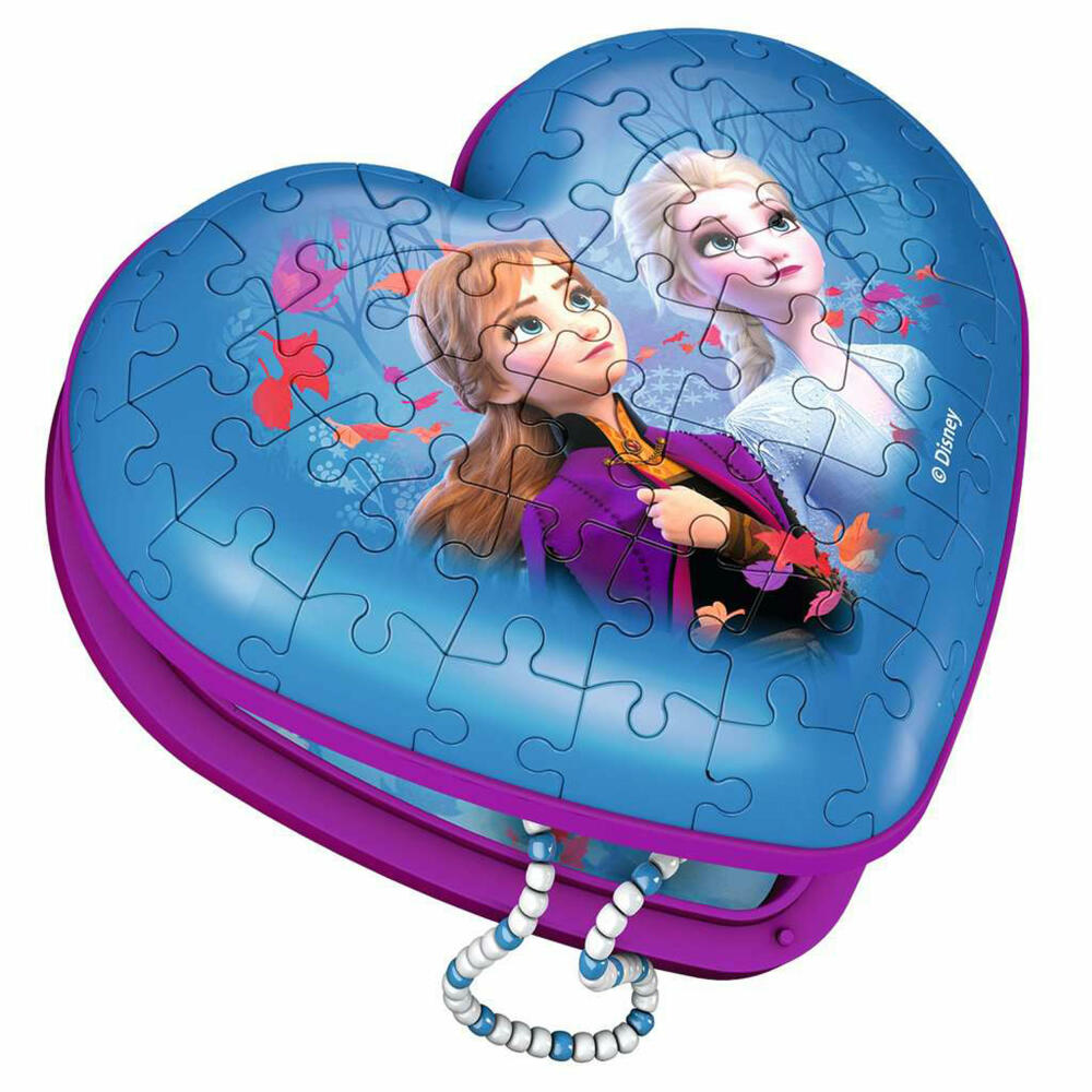 Ravensburger 3D Puzzle Heart Box - Disney Frozen 2, three-dimensional puzzle, 54 pieces, 11236