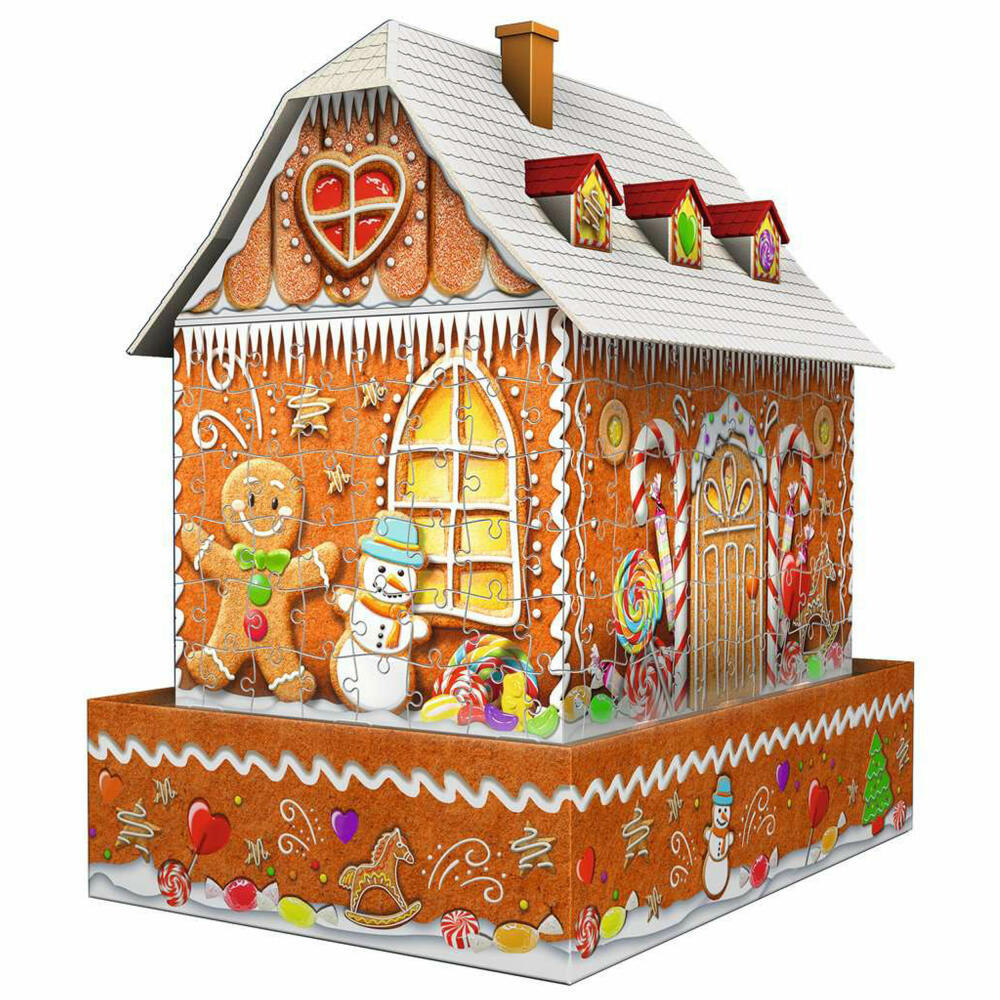 Ravensburger 3D-Puzzle Lebkuchenhaus bei Nacht, dreidimensionales Puzzle, 216 Teile, 11237