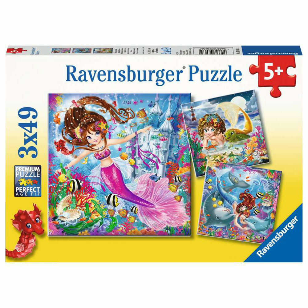 Ravensburger Kinderpuzzle Bezaubernde Meerjungfrauen, Puzzle, 3x49 Teile, 08063