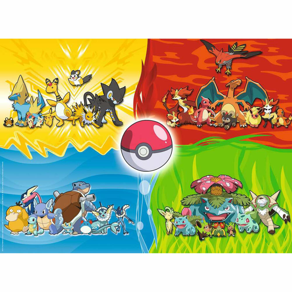 Ravensburger Kinderpuzzle Pokémon Typen, Puzzle mit XXL-Teilen, 150 XXL Teile, 10035