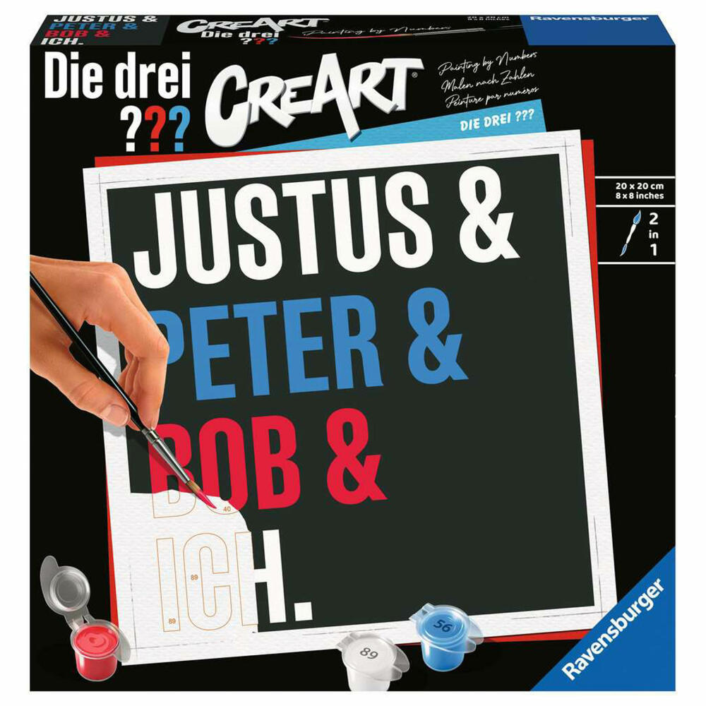 Ravensburger CreArt Die drei Fragezeichen ???, Malen nach Zahlen, Malset, Malvorlage, Malen, 23892