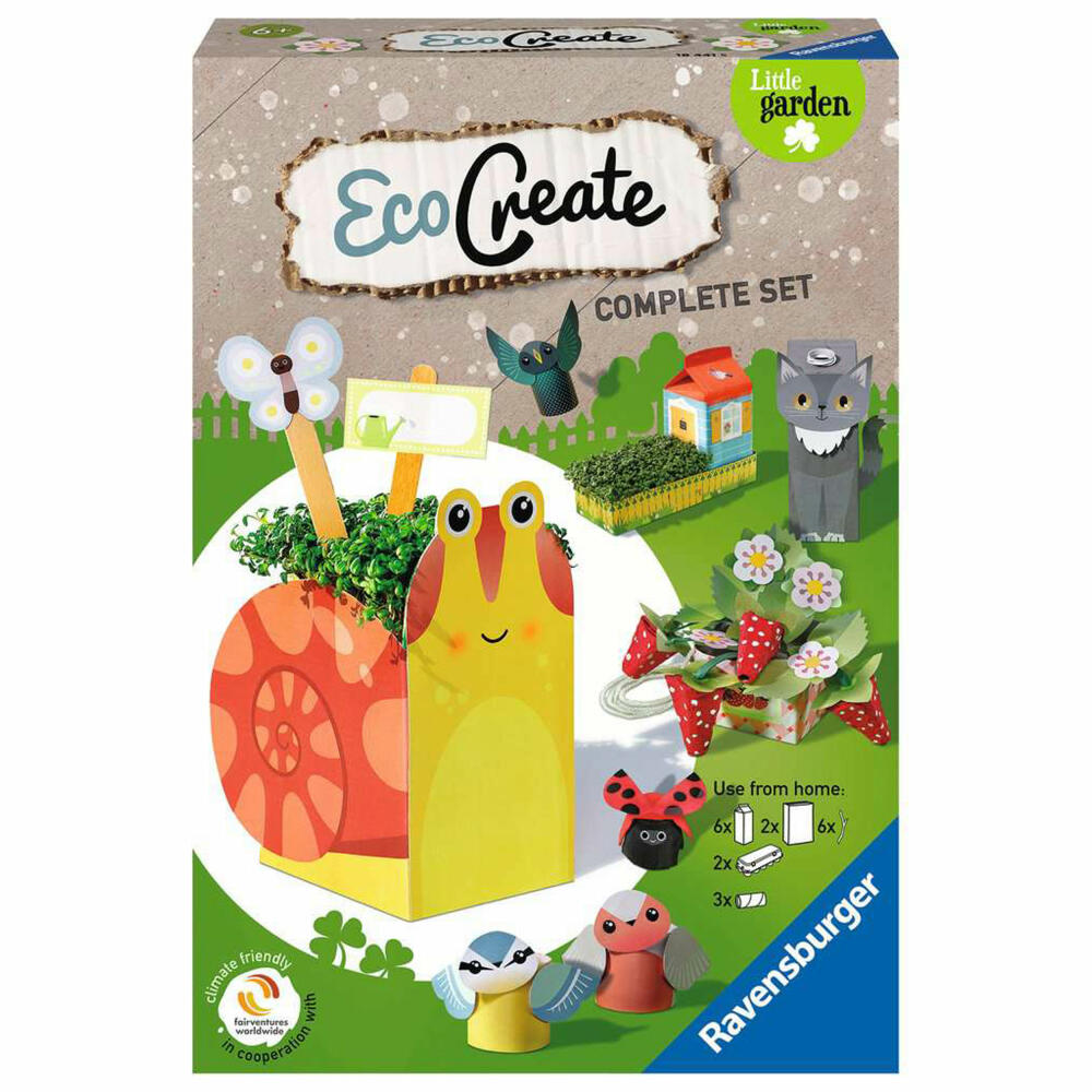 Ravensburger Bastelset Eco Create Midi Little Garden, Kreativset, 18441