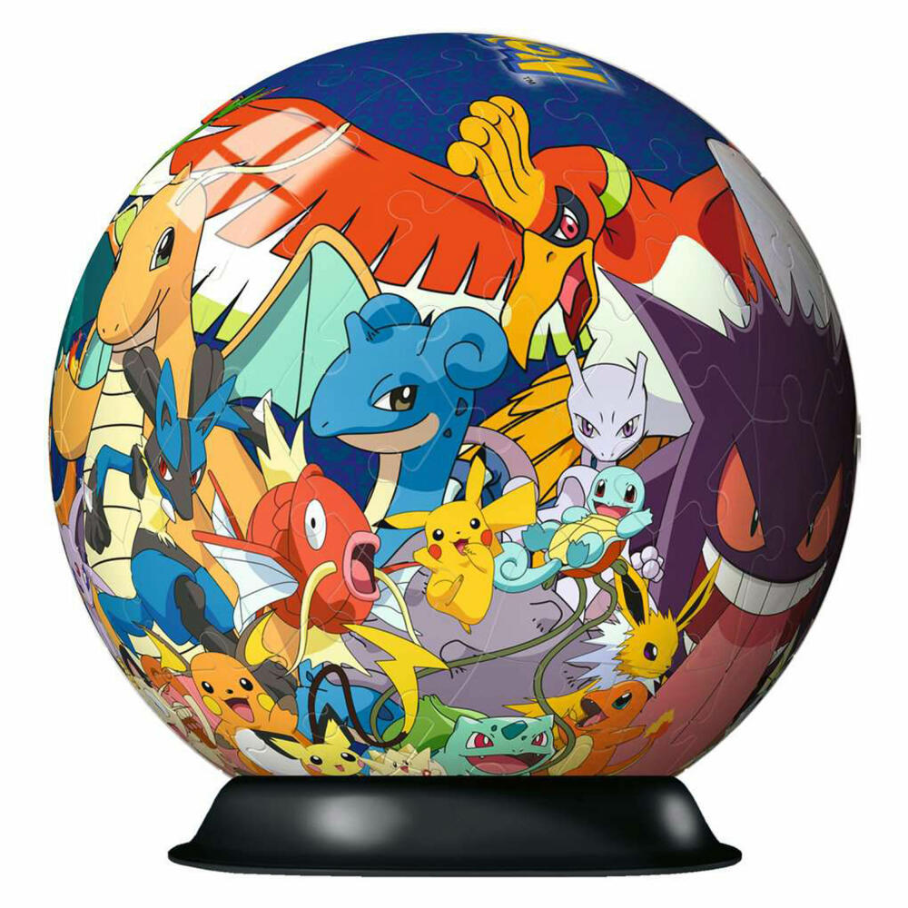 Ravensburger 3D Puzzle Ball Puzzle Ball Pokémon, three-dimensional puzzle, 72 pieces, 11785