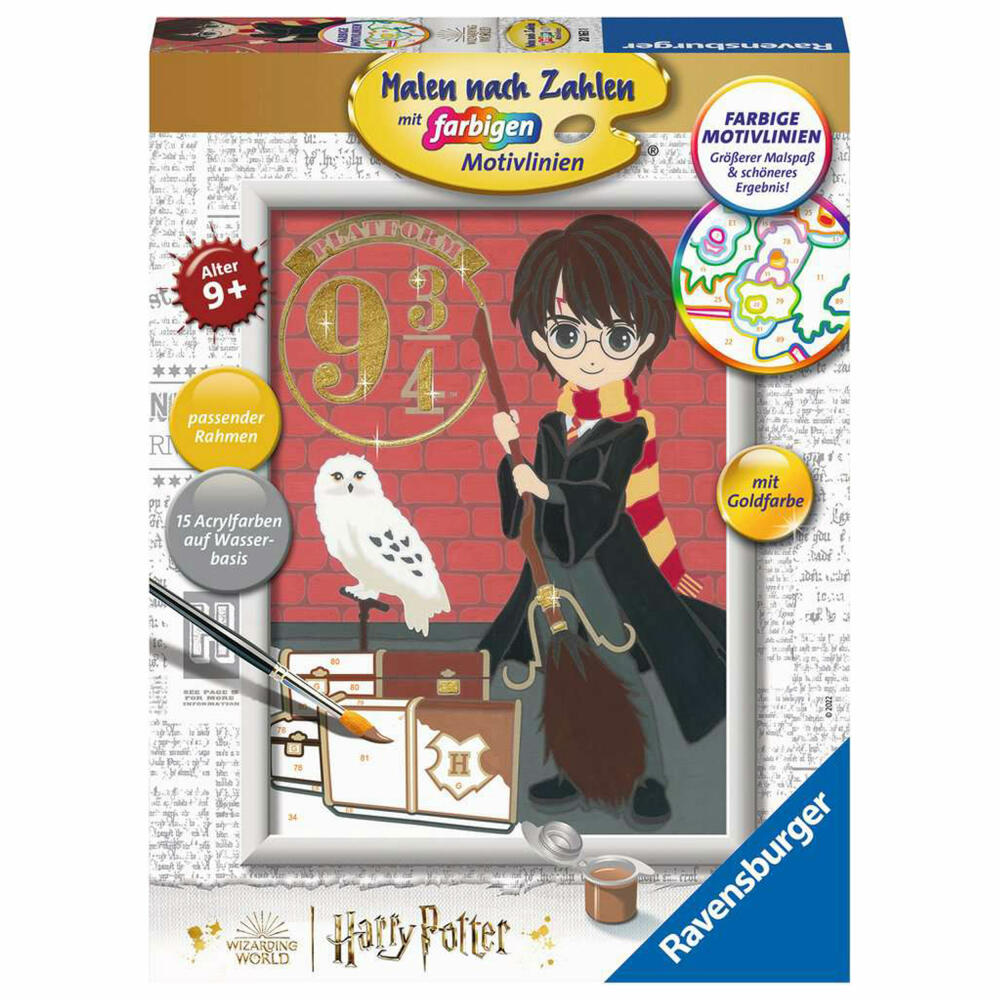 Ravensburger Malen nach Zahlen Abfahrt nach Hogwarts, Mal-Set für Kinder, 20163