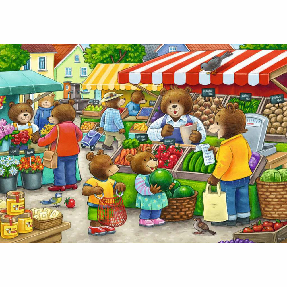 Ravensburger children's puzzle Come, let's go shopping, puzzle, 2x12 pieces, 05076