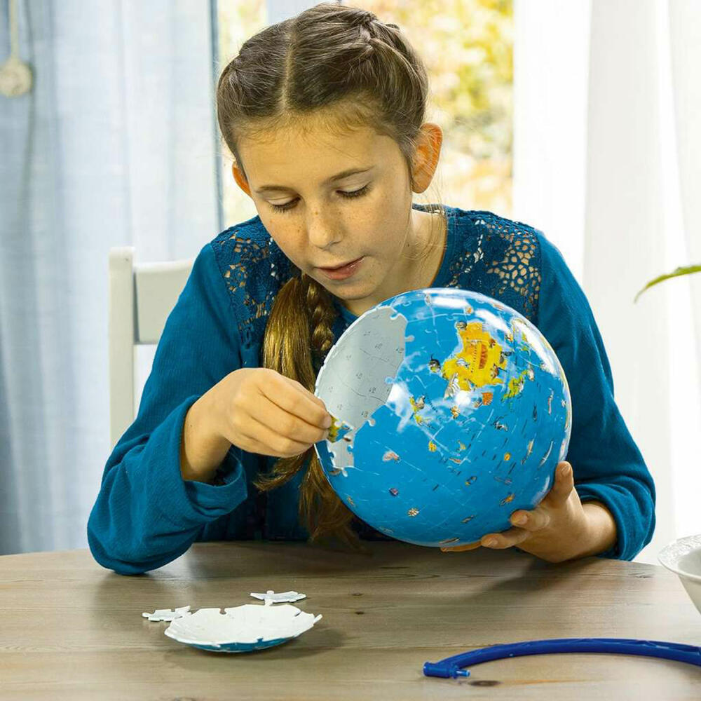 Ravensburger 3D Puzzle Ball Children's Globe in German, three-dimensional puzzle, 180 pieces, 11160