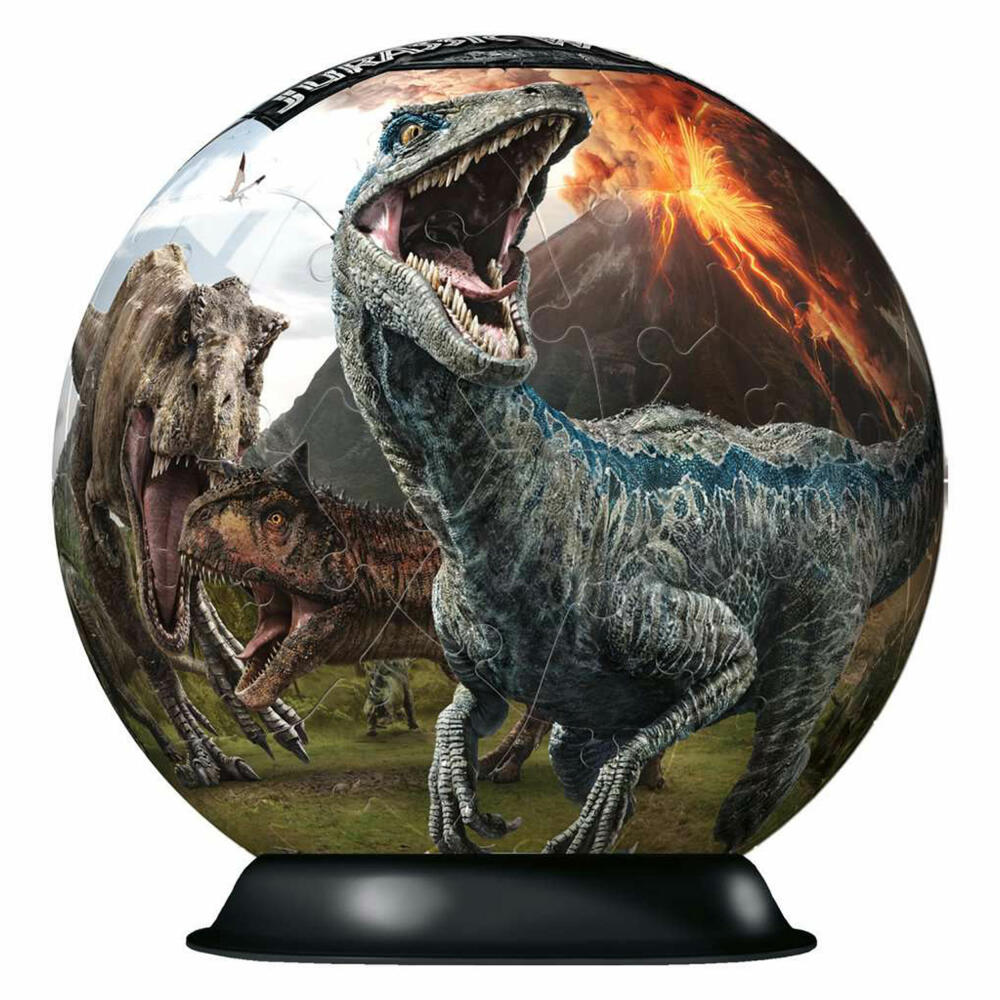 Ravensburger 3D Puzzle Ball Puzzle Ball Jurassic World, three-dimensional puzzle, 72 pieces, 11757