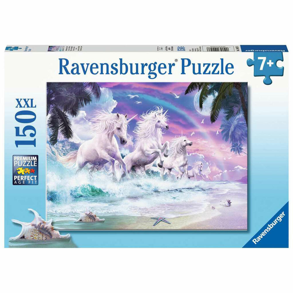 Ravensburger Kinderpuzzle Einhörner am Strand, Puzzle, 150 XXL Teile, 10057