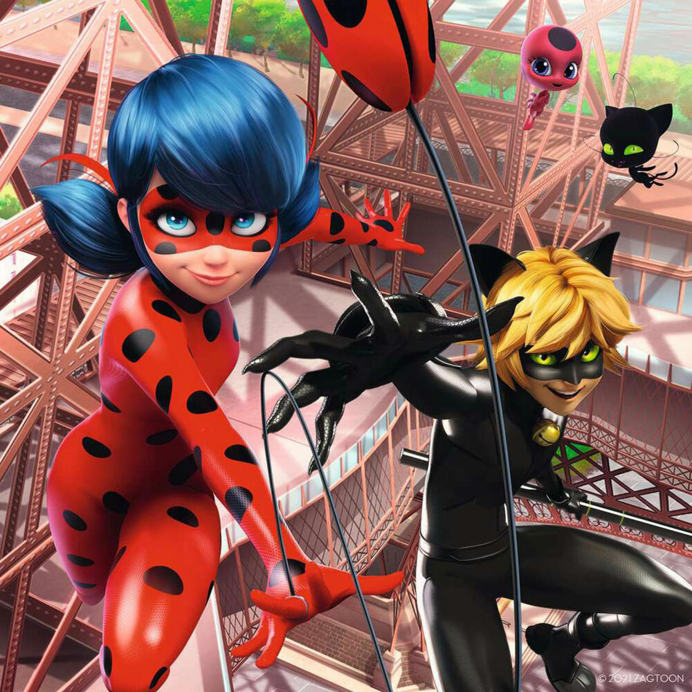 Ravensburger Children's Puzzle Our Heroes Ladybug and Cat Noir, Puzzle, 3x49 pieces, 05189