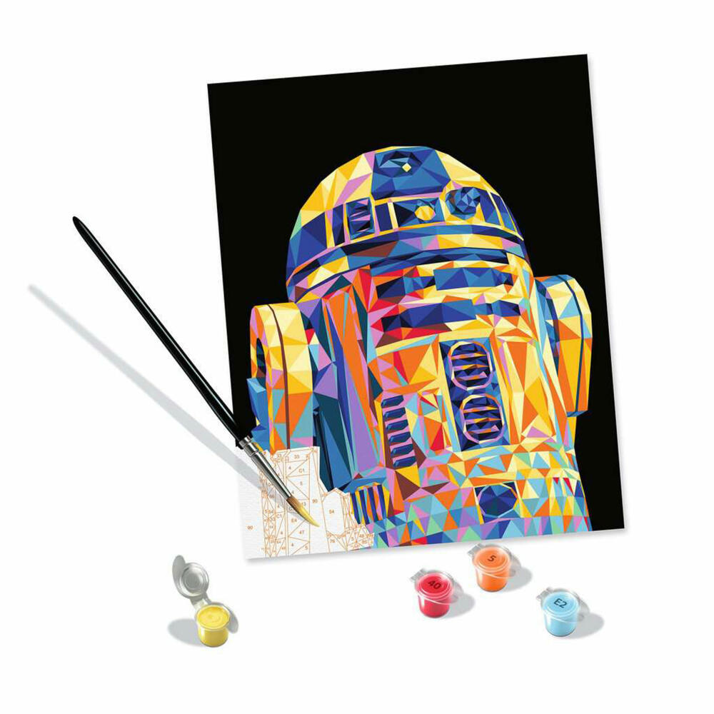 Ravensburger Malen nach Zahlen Star Wars - R2-D2, Malvorlage mit Farben und Pinsel, 23730