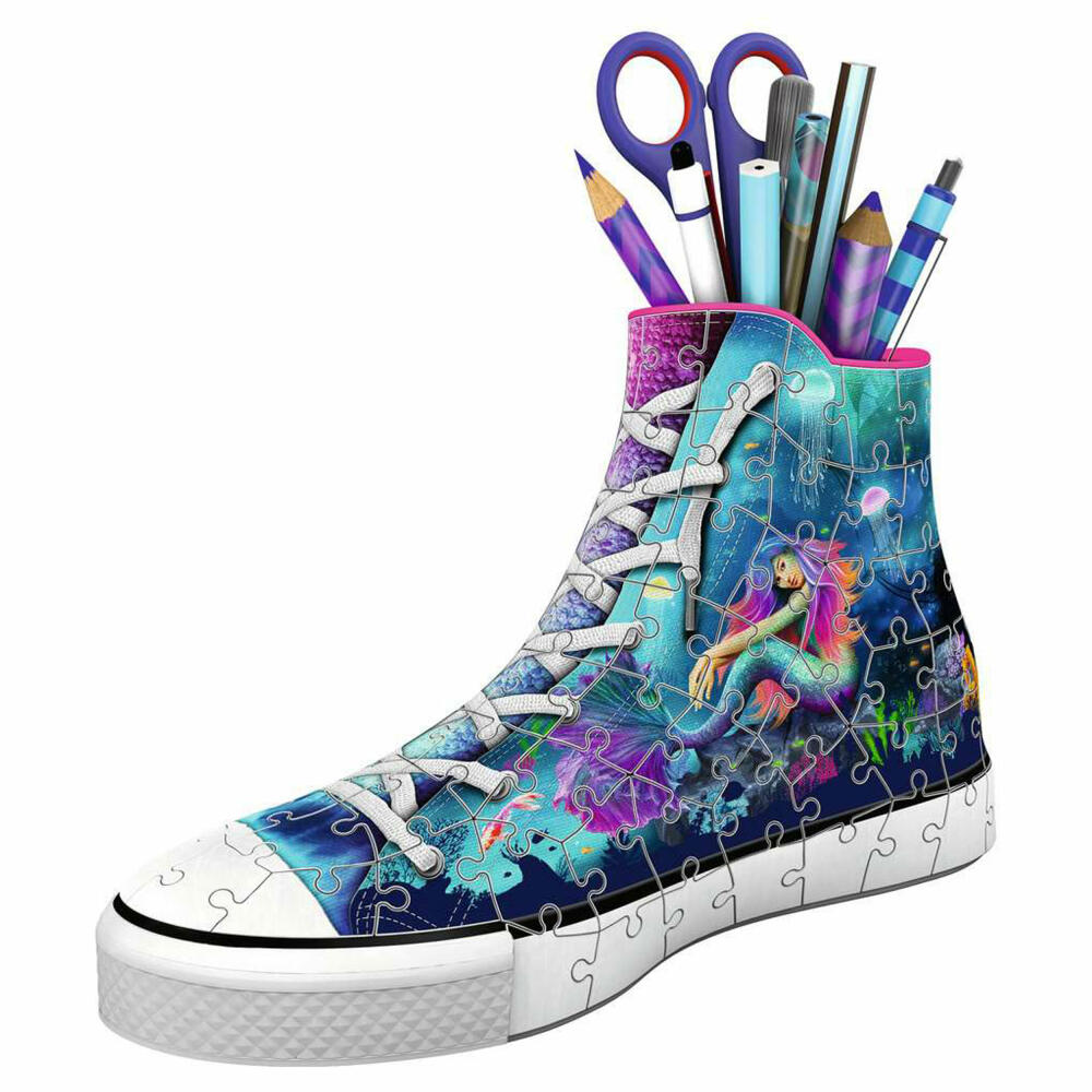 Ravensburger 3D Puzzle Sneaker - Enchanting Mermaids, three-dimensional puzzle, 108 pieces, 11279