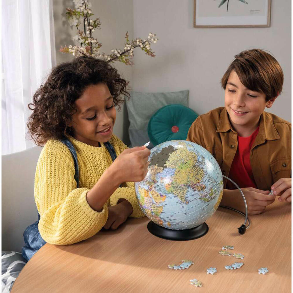 Ravensburger 3D Puzzle Ball Globe in German, three-dimensional puzzle, 540 pieces, 11159