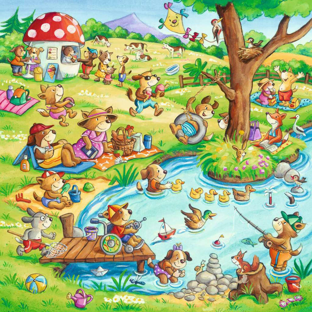 Ravensburger Kinderpuzzle Ferien auf dem Land, Puzzle, 3x49 Teile, 05249