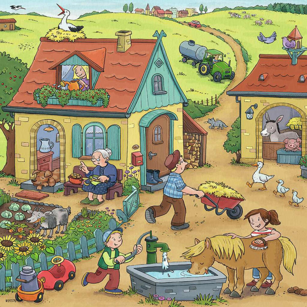 Ravensburger children's puzzle Lots going on on the farm, puzzle, 3x49 pieces, 05078