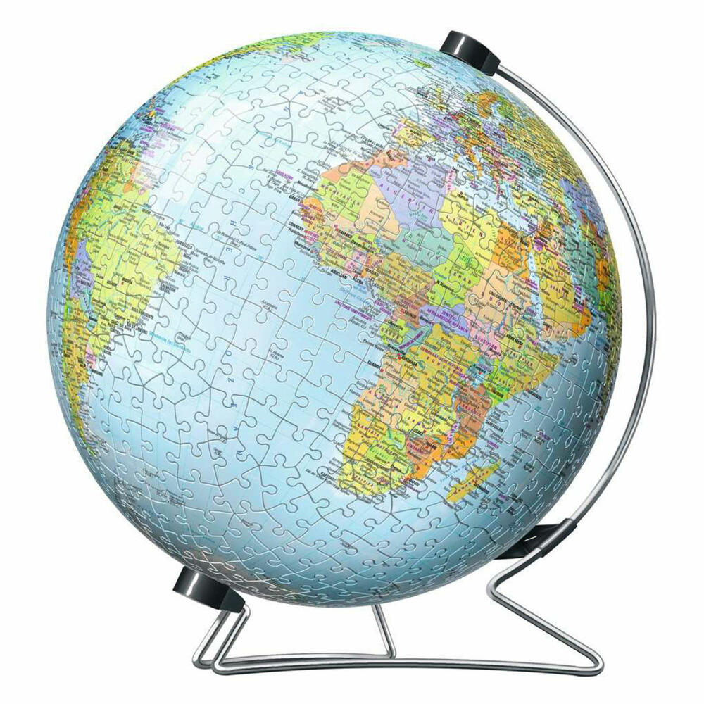 Ravensburger 3D Puzzle Ball Globe in German, three-dimensional puzzle, 540 pieces, 11159