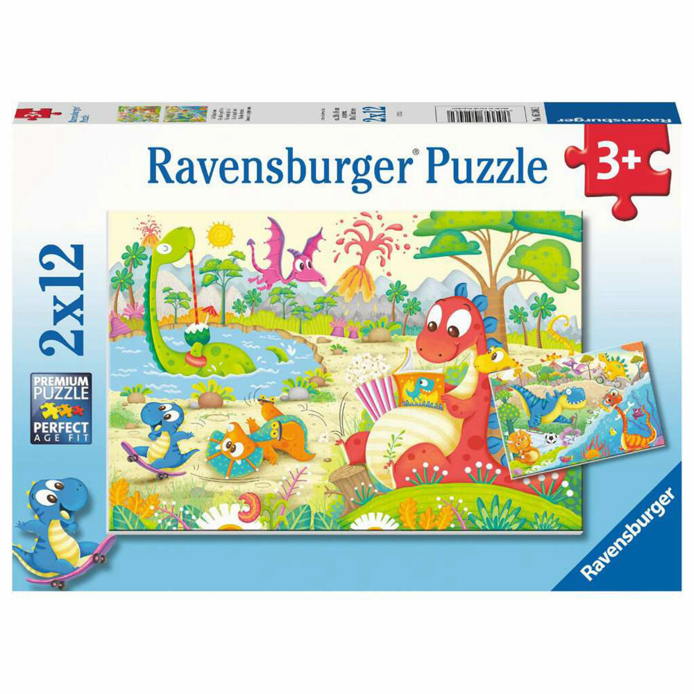 Ravensburger Kinderpuzzle Lieblingsdinos, Puzzle, 2x12 Teile, 05246