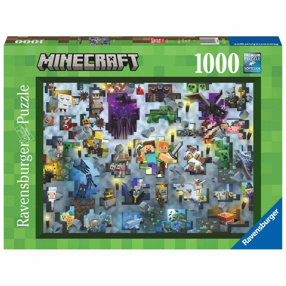 Ravensburger Puzzle Minecraft Mobs, Erwachsenenpuzzle, 1000 Teile, 17188