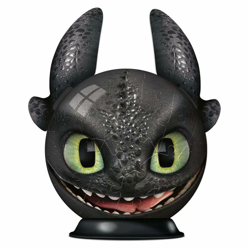 Ravensburger 3D Puzzle Ball Dragons Toothless, three-dimensional puzzle, 72 pieces, 11145