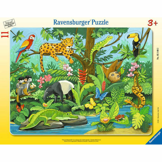 Ravensburger Kinderpuzzle Tiere im Regenwald, Puzzle, 11 Teile, 05140